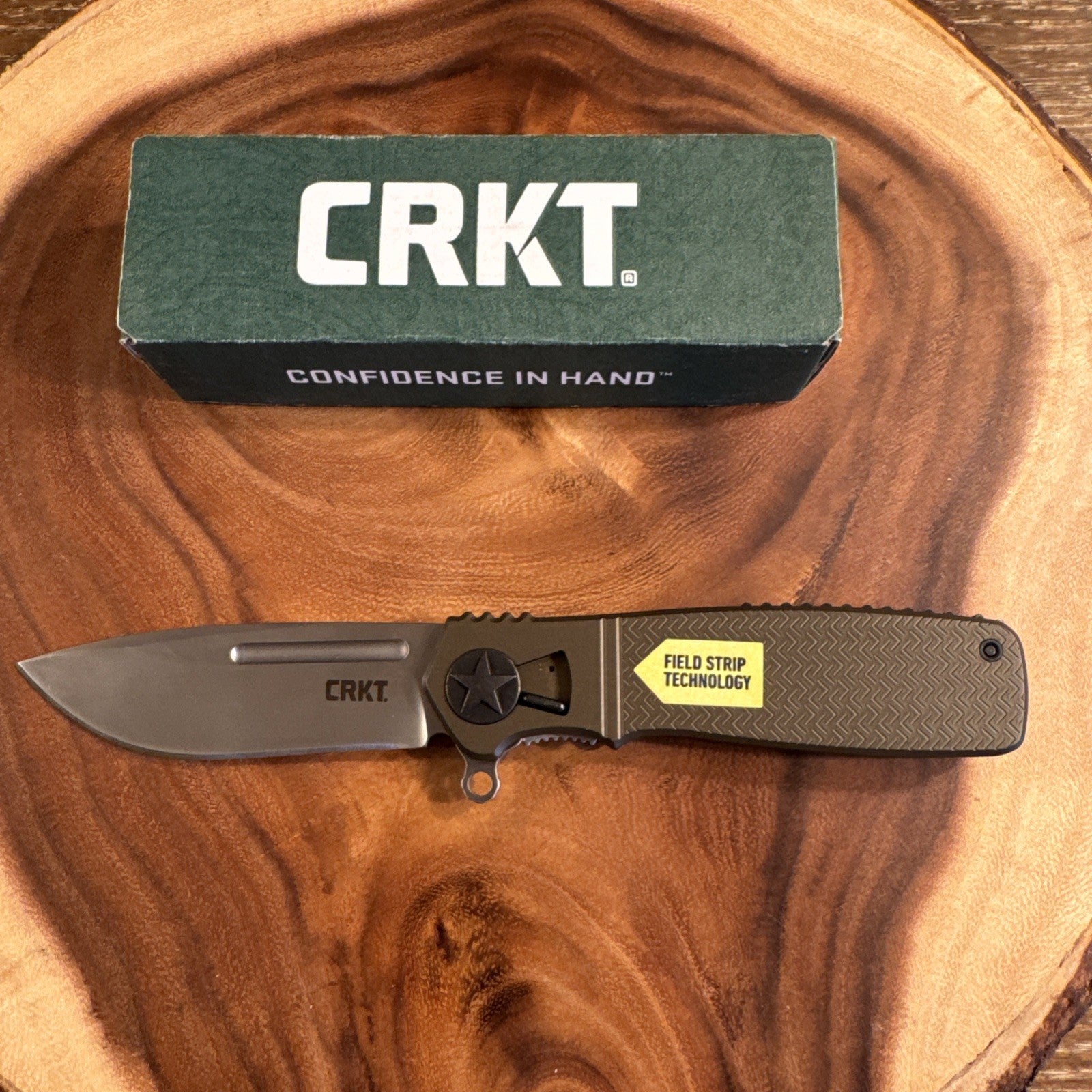 CRKT Homefront Green New w/ Field strip Technology 